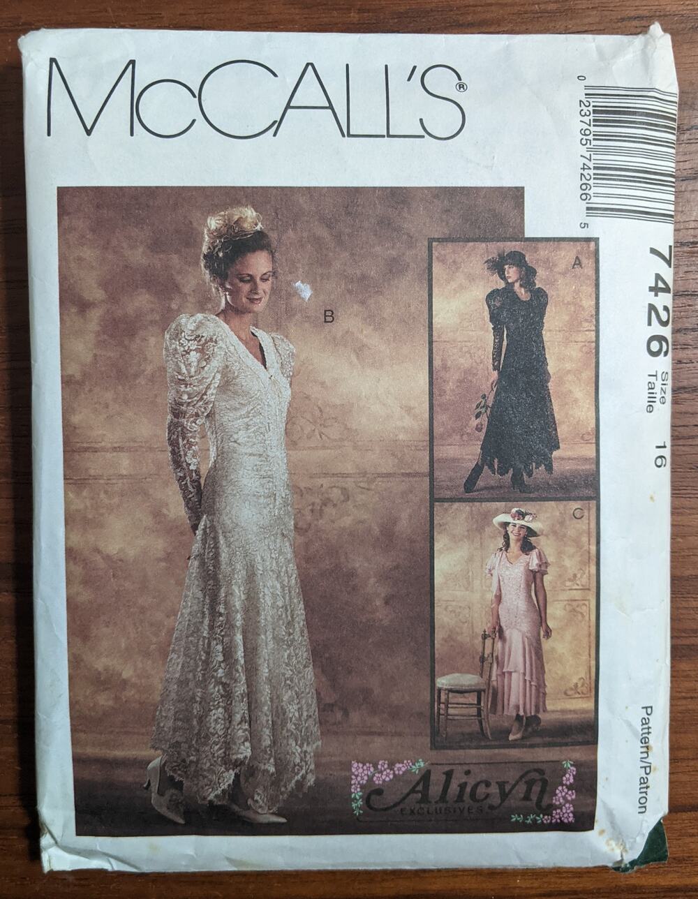 NEW McCalls 7426 Size 16 Lace Dresses 1994 Vintage